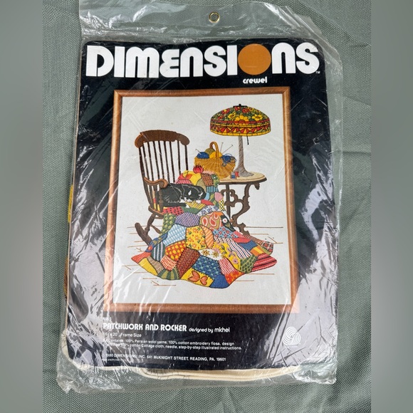 Other - Dimensions Patchwork and Rocker Crewel Kit 16" x 20" Frame
